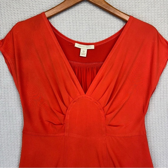 Jonathan Martin Orange Cap Sleeve Stretch Dress Size 12 Colorful Midi Casual - Picture 2 of 9